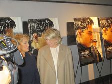 Lauren Hutton and Martha Stewart comparing equations on The Man Who Knew Infinity red carpet